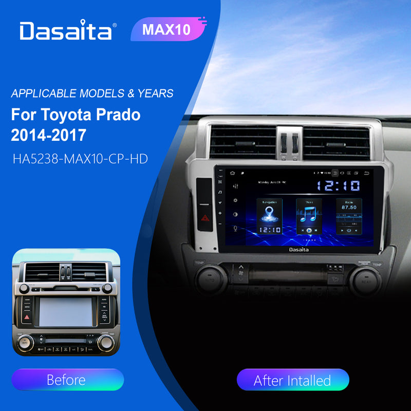 Dasaita MAX11 Toyota Prado 2014 2015 2016 2017 Car Stereo 10.2 Inch Carplay Android Auto PX6 4G+64G Android11 1280*720 DSP AHD Radio