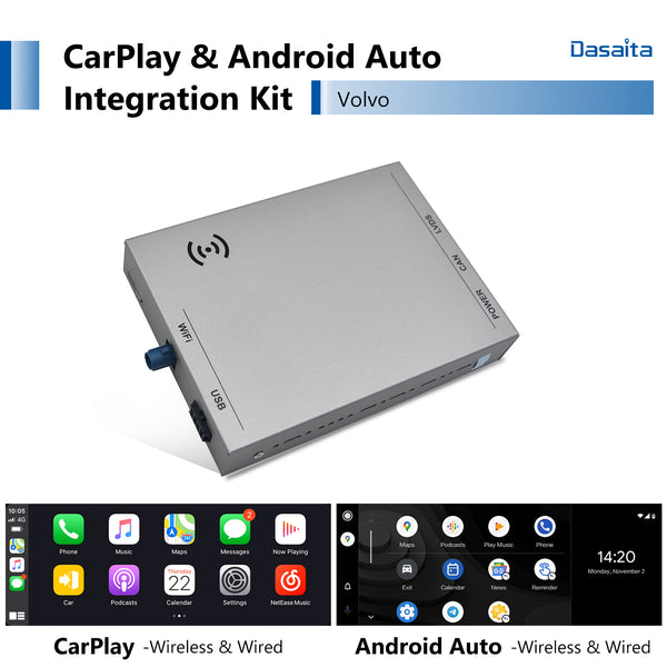 Dasaita Volvo CarPlay & Android Auto Integration Kit Retrofit Interface( Wired & Wireless )