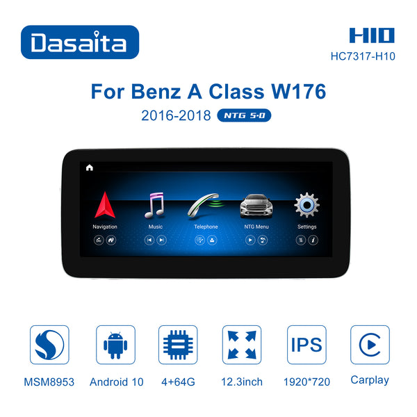 Dasaita 12.3" for Benz A class W176 NTG5.0 2016 2017 2018 Car Video GPS Navigation Android10 Octa Core Head unit Car Radio Player