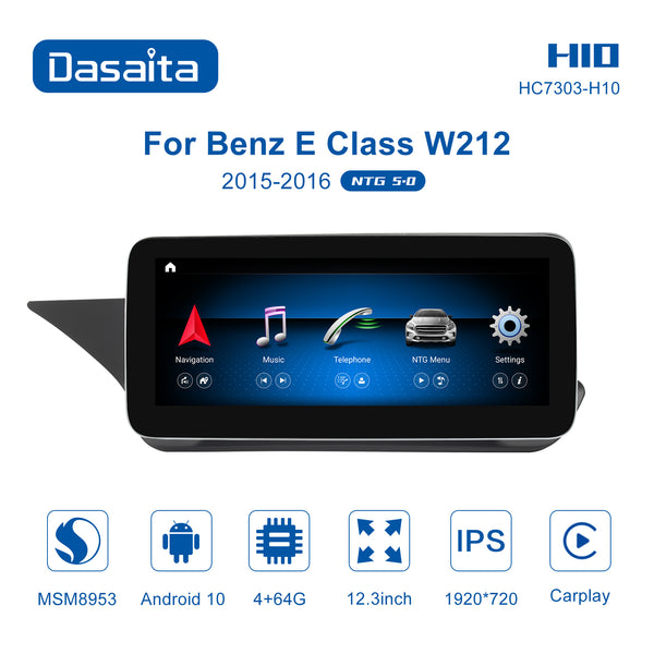 Dasaita 12.3" for Benz E Class W212 NTG5.0 2015 2016 Car DVD Player Amplifier SWC Android10 WIFI GPS&Navigation Car Stereo Auto