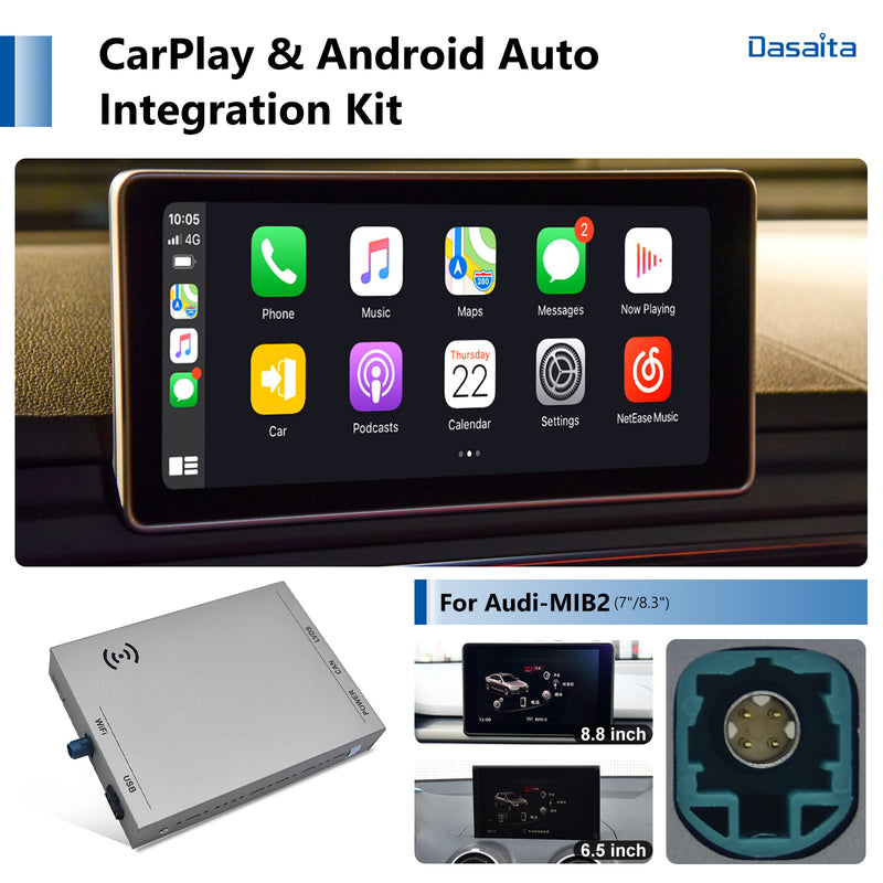 Dasaita Audi CarPlay & Android Auto Integration Retrofit Interface Kit( Wired & Wireless )