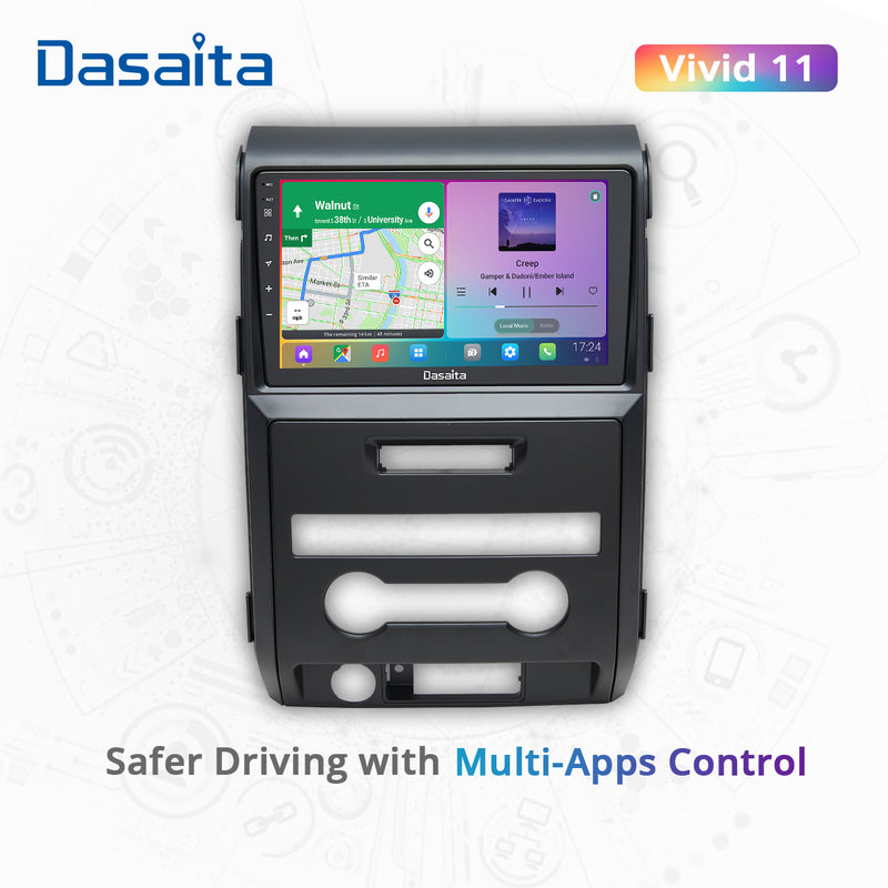 Dasaita Vivid11 For Ford Raptor F150 2009 2010 2011 2012 Car Stereo Apple Carplay Android Auto Touch Screen 4G 64G DSP Stereo