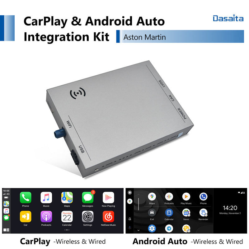 Dasaita Aston Martin CarPlay & Android Auto Integration Kit Retrofit Interface( Wired & Wireless )