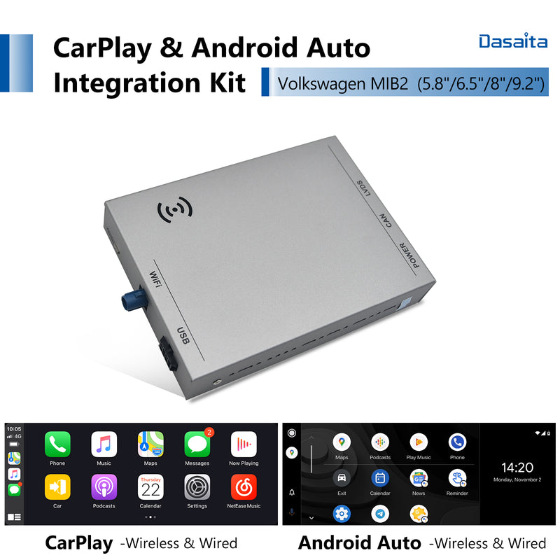 Dasaita Volkswagen CarPlay & Android Auto Integration Kit Retrofit Interface( Wired & Wireless )