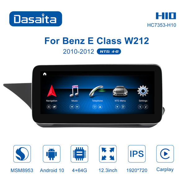 Dasaita 12.3 inch for Mercedes Benz E Class W212 NTG4.0 2010 2011 2012 Car DVD Player GPS Navigation Backup Camera 4+64G Android10 Car Stereo