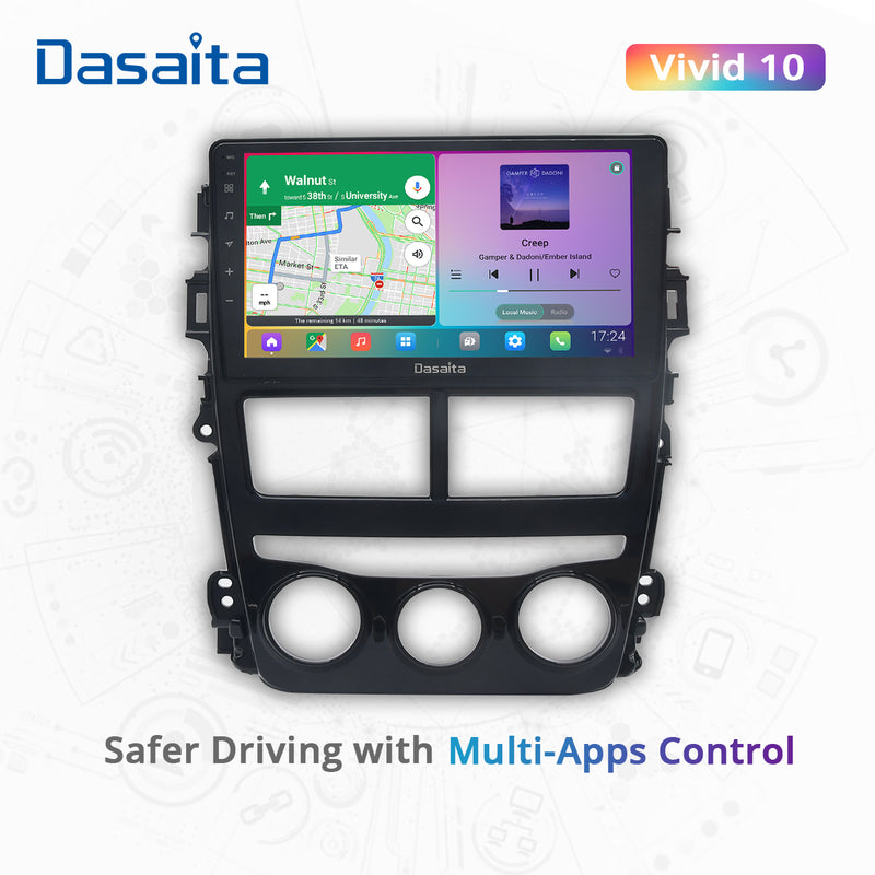 Dasaita Vivid11 Toyota Yaris 2018 2019 2020 Car Stereo 10.2 Inch Carplay Android Auto PX6 4G+64G Android11 1280*720 DSP AHD Radio