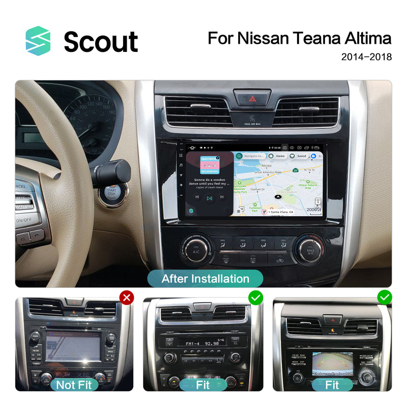 Dasaita Scout10 Nissan Teana Altima 2014 2015 2016 2017 2018 Car Stereo 9 Inch Carplay Android Auto PX6 4G+64G Android10 1280*720 DSP AHD Radio