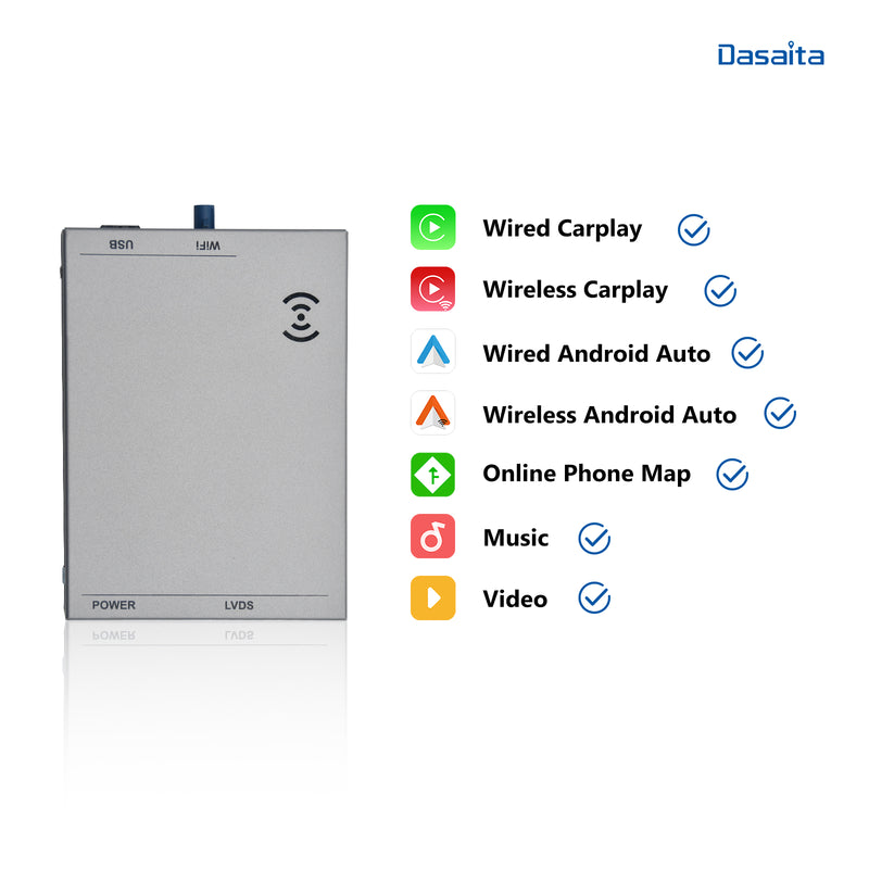 Dasaita JAGUAR CarPlay & Android Auto Integration Kit Retrofit Interface( Wired & Wireless )