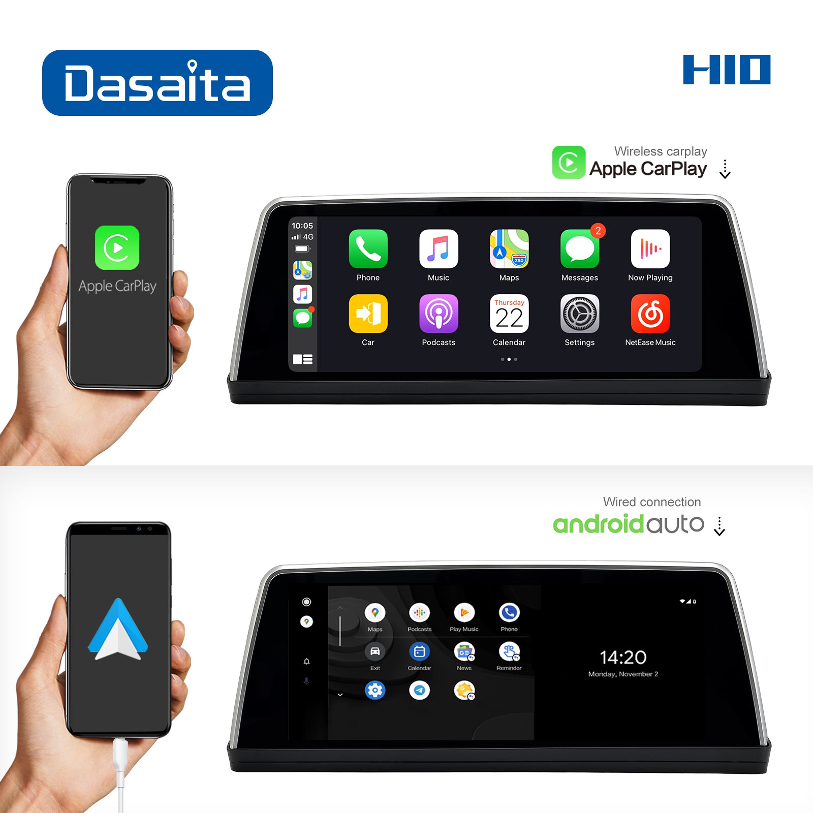 Dasaita 10.25 inch for BMW 5 Series E60 2009 2010 CIC Car Radio Amplifier IPS Screen Backup Camera 4g/64g 1920*720 GPS Stereo