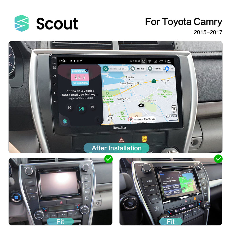 Dasaita Scout10 Toyota Camry 2015 2016 2017 Car Stereo 10.2 Inch Carplay Android Auto PX6 4G+64G Android10 1280*720 DSP AHD Radio