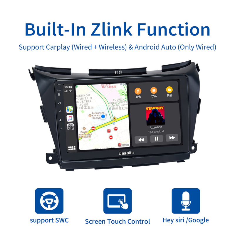 Dasaita MAX11 Nissan Murano Z52 2015 2016 2017 Car Stereo 10.2 Inch Carplay Android Auto PX6 4G+64G Android11 1280*720 DSP AHD Radio