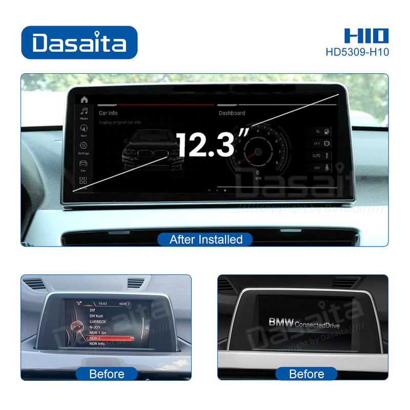 Dasaita 12.3'' for BMW X1 F48 2016 2017 NBT Car DVD Player GPS Ram 4G Rom 64G Built-in GPS Navigation BT 8 core Android Car Radio