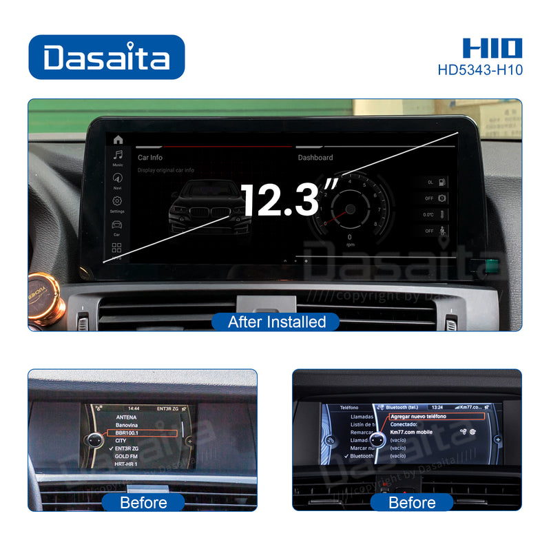 Dasaita 12.3 inch for BMW X3/X4 F25/26 2011 2012 2013 CIC Car Radio 1920*720 IPS Touch Screen Backup Camera Android auto Car DVD Player
