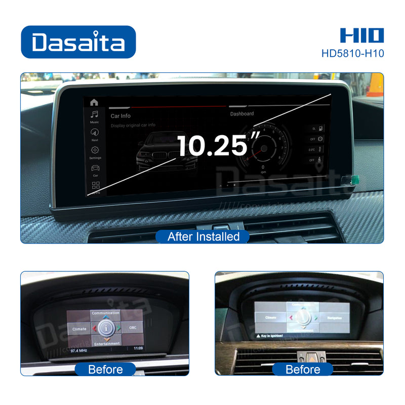 Dasaita 10.25 inch for BMW 5 Series E60 2005 2006 2007 2008 2009 2010 CCC Car Radio Wifi Hotspot Android auto 1920*720 Car DVD Player