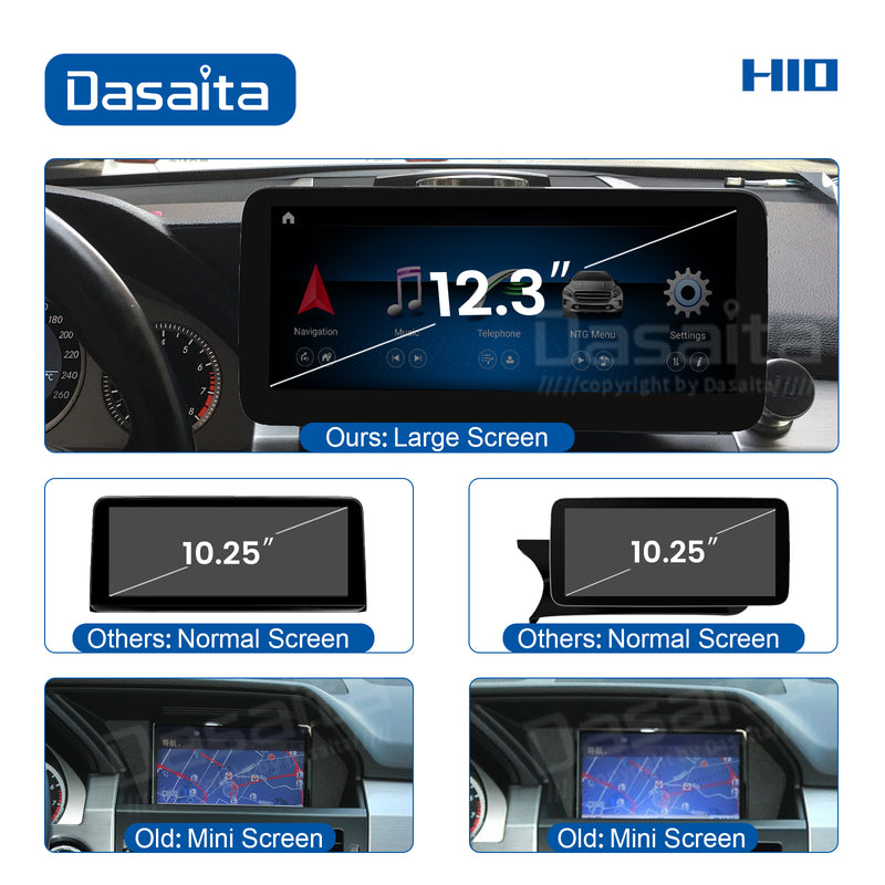 Dasaita 12.3" for Mercedes Benz GLK X204 NTG4.0 2008 2009 2010 2011 2012 Car Video Android 10 4G+64G WIFI GPS IPS 2.5D Touch Screen Carplay Radio