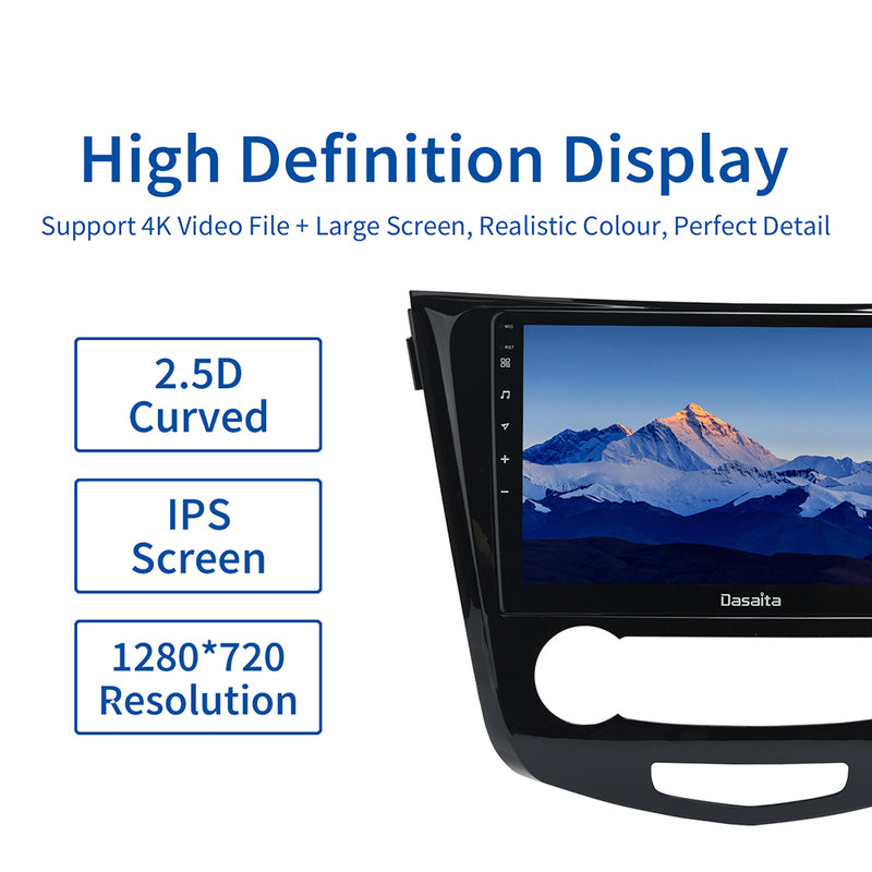 Dasaita MAX10 Nissan Qashqai 2014 2015 2016 2017 2018 Car Stereo 10.2 Inch Carplay Android Auto PX6 4G+64G Android10 1280*720 DSP AHD Radio