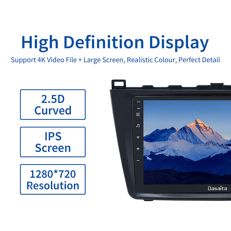 Dasaita MAX11 Mazda 6 2009 2010 2011 2012 Car Stereo 9Inch Carplay Android Auto PX6 4G+64G Android11 1280*720 DSP AHD Radio