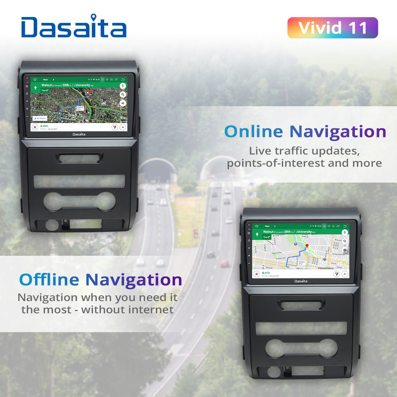 Dasaita Vivid11 For Ford Raptor F150 2009 2010 2011 2012 Car Stereo Apple Carplay Android Auto Touch Screen 4G 64G DSP Stereo