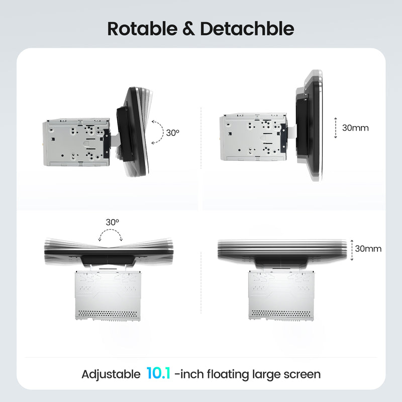 Dasaita Scout 10.2 inch Double Din Universal Car Stereo Apple Carplay Android Auto Detachable Rotable Touch screen GPS  4*50W Head Unit