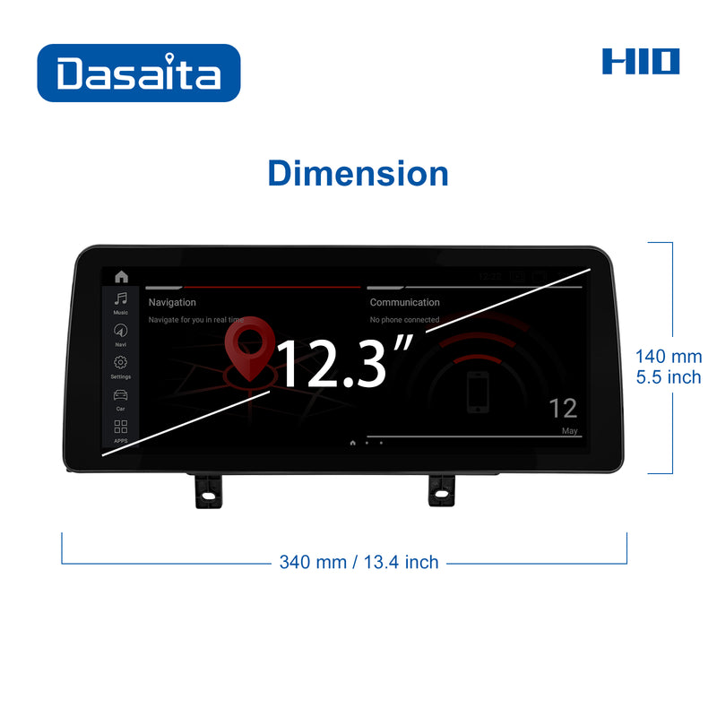 Dasaita 12.3 inch for BMW 3/4 Series 2018 EVO Car DVD Player GPS Navigation Wifi 1920*720 IPS Touch Screen 4+64G MSM8953 Car Stereo