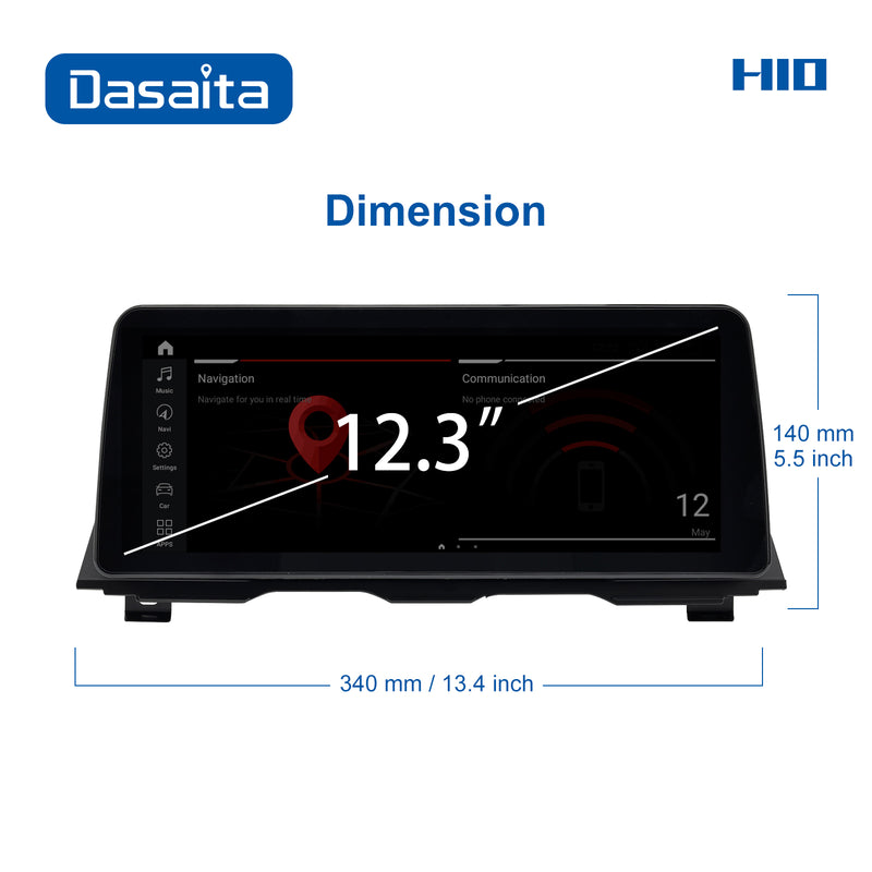 Dasaita 12.3'' for BMW 5 Series F10/F11/F18 2013 2014 2015 2016 2017 NBT Car Radio 4G/64G Amplifier HD Output Revarse Camera MSM8953 Car DVD Player