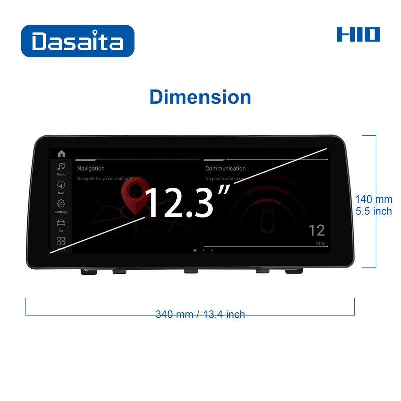 Dasaita 12.3 inch for BMW X1 E84 2009-2015 CIC Car DVD Player 4G/64G BT 1920*720 IPS 2.5D Touch Screen Built-in DSP Car Android Audio Stereo
