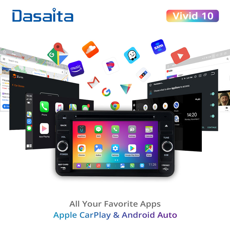 Dasaita Vivid11 Suzuki Jimny 2007 2008 2009 2010 2011 2012 2013 2014 2015 Car Stereo 6.2 Inch Carplay Android Auto PX6 4G+64G Android11 1280*720 DSP AHD Radio