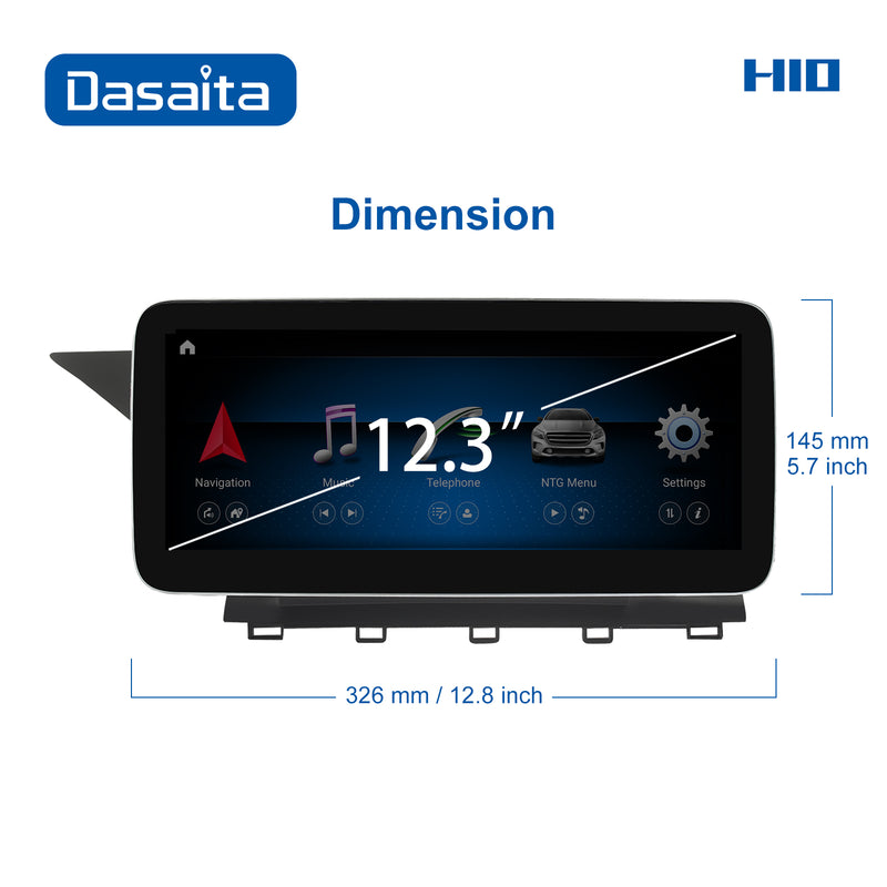Dasaita 12.3" for Benz GLK X204 NTG4.5 2013 2014 2015 Radio Car 1920*720 IPS 2.5D Screen GPS Navigation Android10 Car Dvd Player
