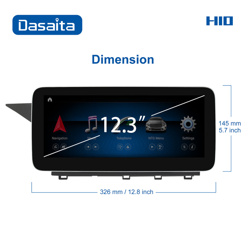 Dasaita 12.3" for Mercedes Benz GLK X204 NTG4.0 2008 2009 2010 2011 2012 Car Video Android 10 4G+64G WIFI GPS IPS 2.5D Touch Screen Carplay Radio
