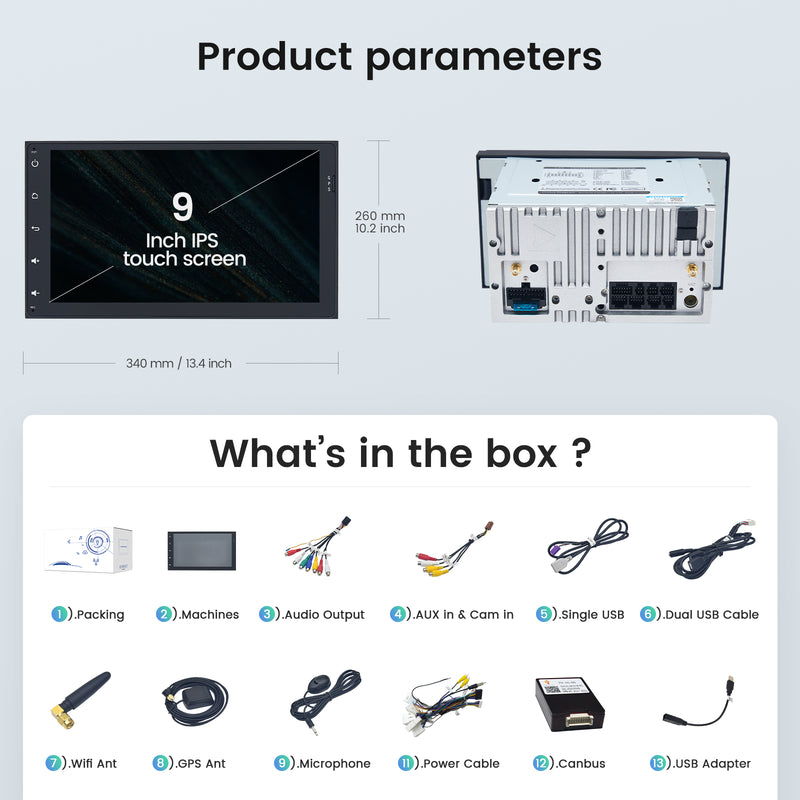 Dasaita Scout10 Toyota Corolla Sienna Tacoma Prius 2014 2015 2016 2017 2018 2019 2020 Car Stereo 9 Inch Carplay Android Auto PX6 4G+64G Android10 1280*720 DSP AHD Radio