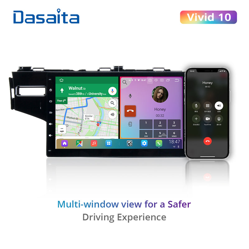 Dasaita Vivid11 Honda Fit Jazz 3 2014 2015 2016 2017 2018 2019 2020 Car Stereo 9 Inch Carplay Android Auto PX6 4G+64G Android11 1280*720 DSP AHD Radio