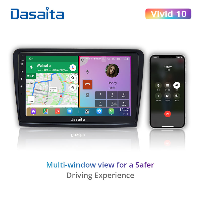 Dasaita 10.2 inch Vivid11 For Skoda Superb B6 2008-2014 Car Stereo android PX6 1280x720 USB Port GPS Navigation Apple Carplay Dashboard