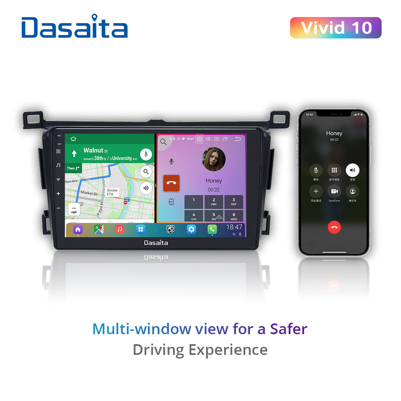 Dasaita Vivid10 Toyota RAV4 2012 2013 2014 2015 2016 2017 LHD Car Stereo 9 Inch Carplay Android Auto PX6 4G+64G Android10 1280*720 DSP AHD Radio