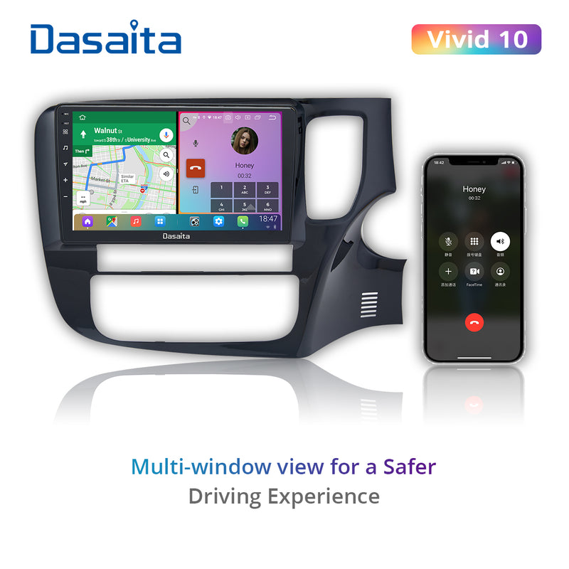Dasaita Vivid11 Mitsubishi Outlander 2014 2015 2016 2017 RHD Car Stereo 9 Inch Carplay Android Auto PX6 4G+64G Android11 1280*720 DSP AHD Radio