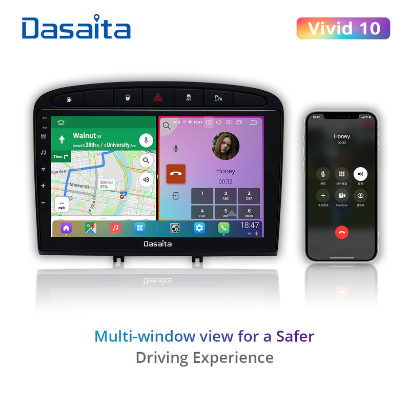 Dasaita Vivid11 Peugeot 408 308 308SW 2012 2013 2014 2015 2016 2017 2018 2019 2020 Car Stereo 9 Inch Carplay Android Auto PX6 4G+64G Android11 1280*720 DSP AHD Radio