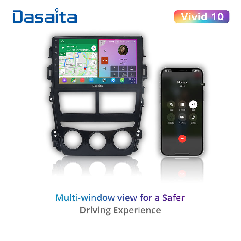 Dasaita Vivid11 Toyota Yaris 2018 2019 2020 Car Stereo 10.2 Inch Carplay Android Auto PX6 4G+64G Android11 1280*720 DSP AHD Radio