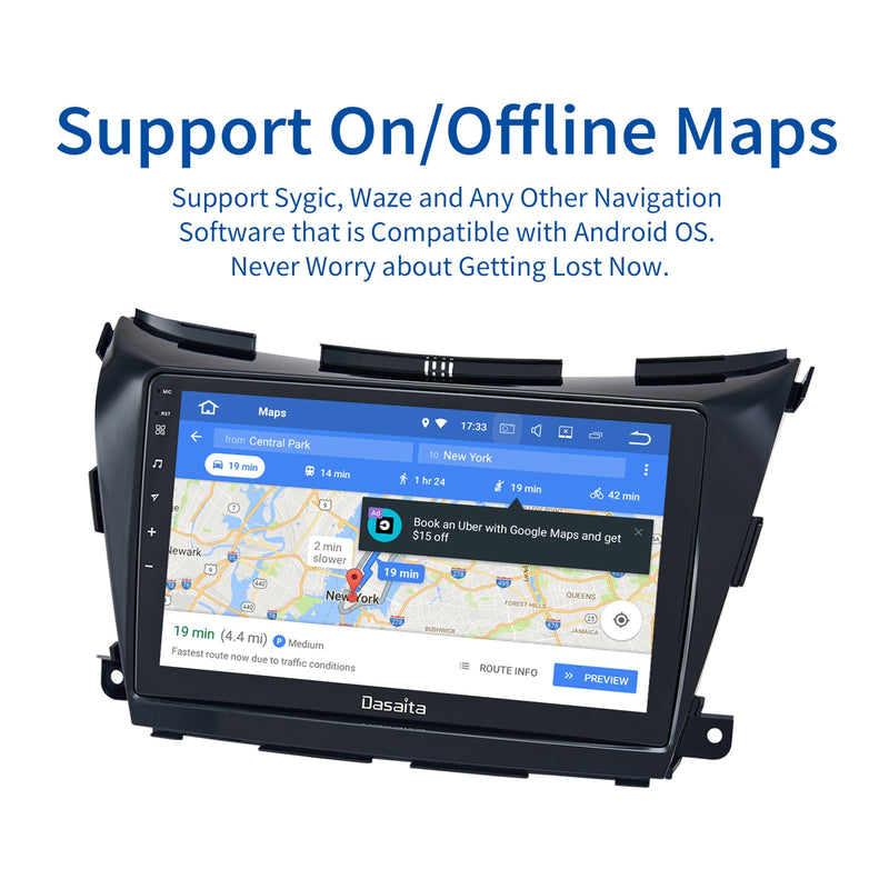 Dasaita MAX11 Nissan Murano Z52 2015 2016 2017 Car Stereo 10.2 Inch Carplay Android Auto PX6 4G+64G Android11 1280*720 DSP AHD Radio