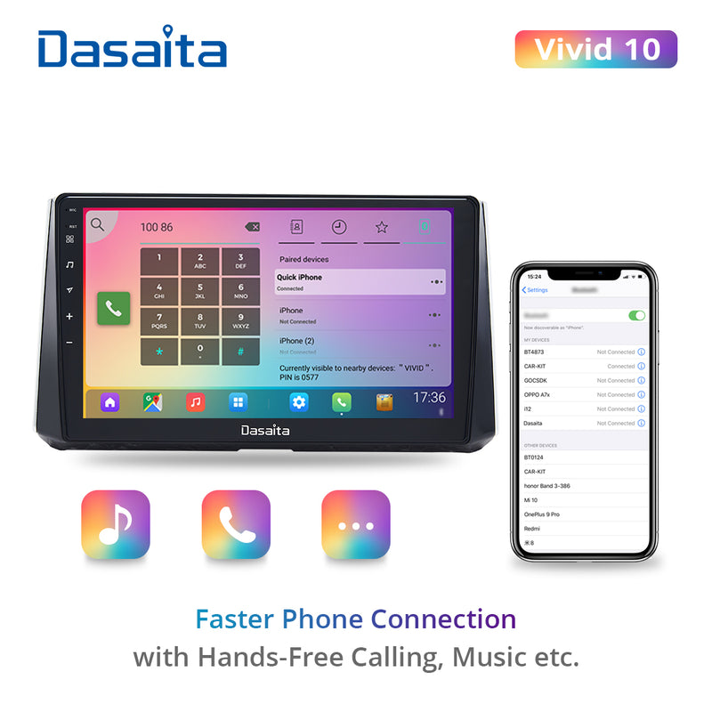 Dasaita Vivid11 Toyota Corolla 2019 2020 2021 Car Stereo 10.2 Inch Carplay Android Auto PX6 4G+64G Android11 1280*720 DSP AHD Radio