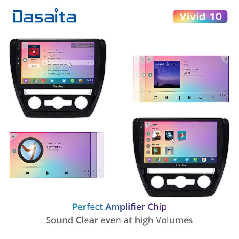 Dasaita Vivid11 VW Jetta 2016 2017 2018 Car Stereo 10.2 Inch Carplay Android Auto PX6 4G+64G Android11 1280*720 DSP AHD Radio