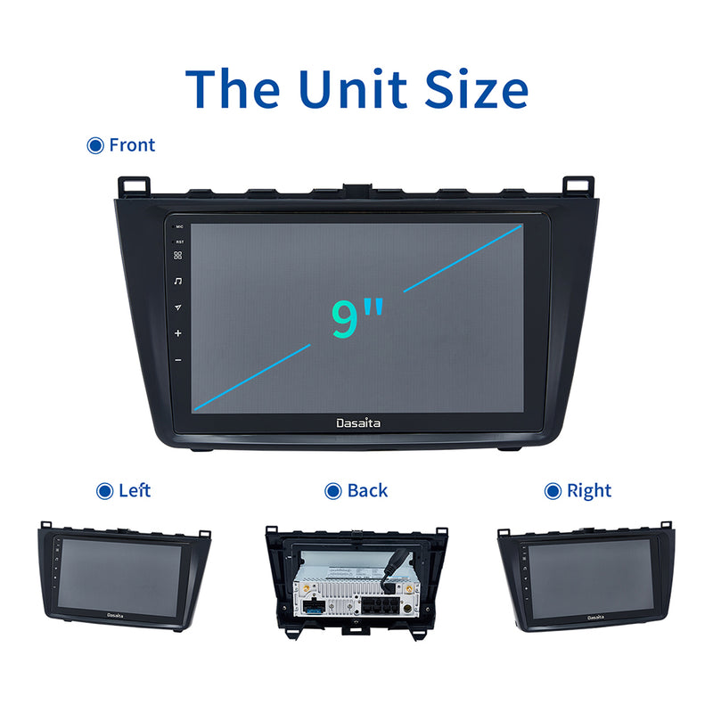 Dasaita MAX11 Mazda 6 2009 2010 2011 2012 Car Stereo 9Inch Carplay Android Auto PX6 4G+64G Android11 1280*720 DSP AHD Radio