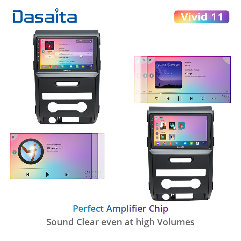 Dasaita Vivid11 For Ford Raptor F150 2009 2010 2011 2012 Car Stereo Apple Carplay Android Auto Touch Screen 4G 64G DSP Stereo