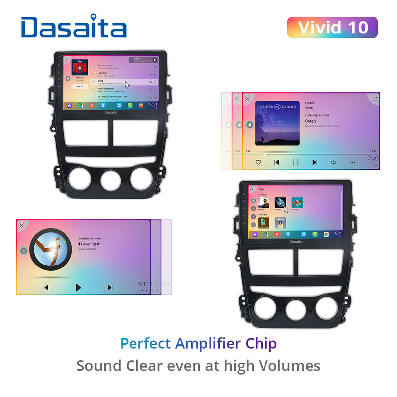 Dasaita Vivid11 Toyota Yaris 2018 2019 2020 Car Stereo 10.2 Inch Carplay Android Auto PX6 4G+64G Android11 1280*720 DSP AHD Radio