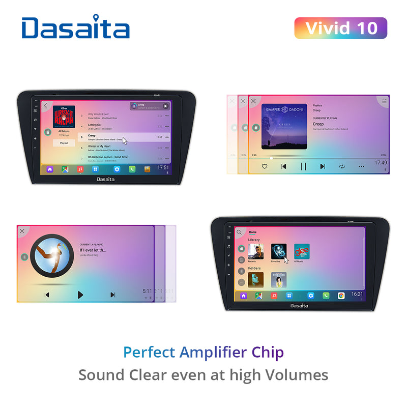 Dasaita Vivid11 Skoda Octavia 3 A7 2014 2015 2016 2017 Car Stereo 10.2 Inch Carplay Android Auto PX6 4G+64G Android11 1280*720 DSP AHD Radio