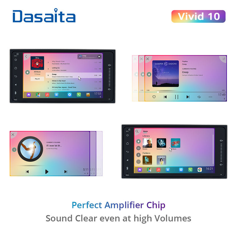 Dasaita Vivid11 Toyota Universal 2000-2020 Car Stereo 7 Inch Carplay Android Auto PX6 4G+64G Android11 1024*600 DSP AHD Radio