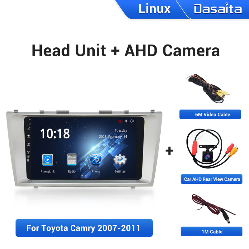 Dasaita Linux Toyota Camry 2007 2008 2009 2010 2011 Car Stereo 9 Inch Wireless Wired Carplay Android Auto Head Unit 1280*720 AHD Mirror Link Car Radio