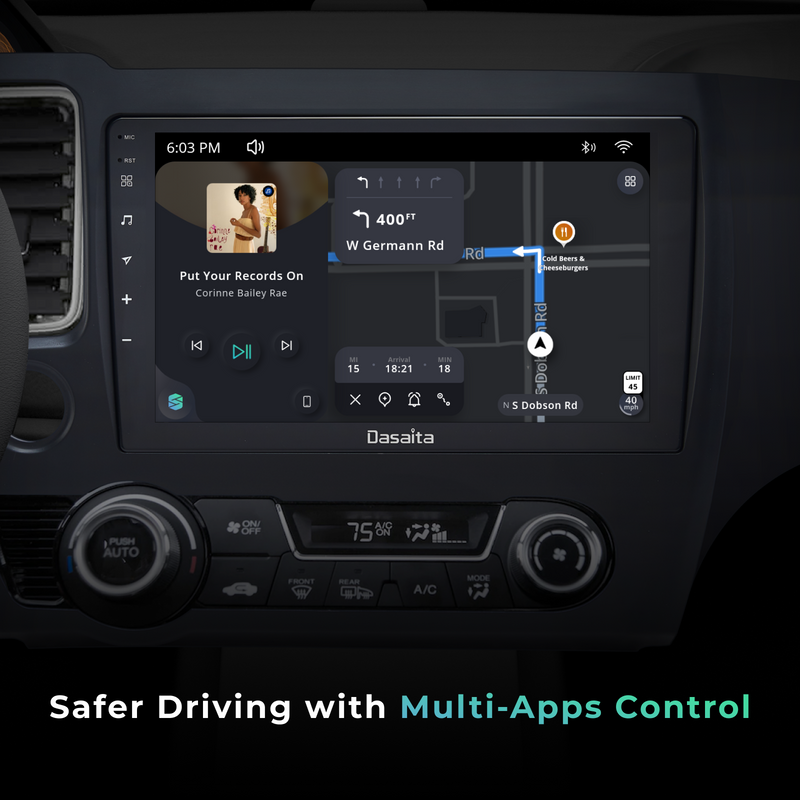 Dasaita Scout10 Honda Civic 2012 2013 2014 LHD Car Stereo 9 Inch Carplay Android Auto PX6 4G+64G Android10 1280*720 DSP AHD Radio