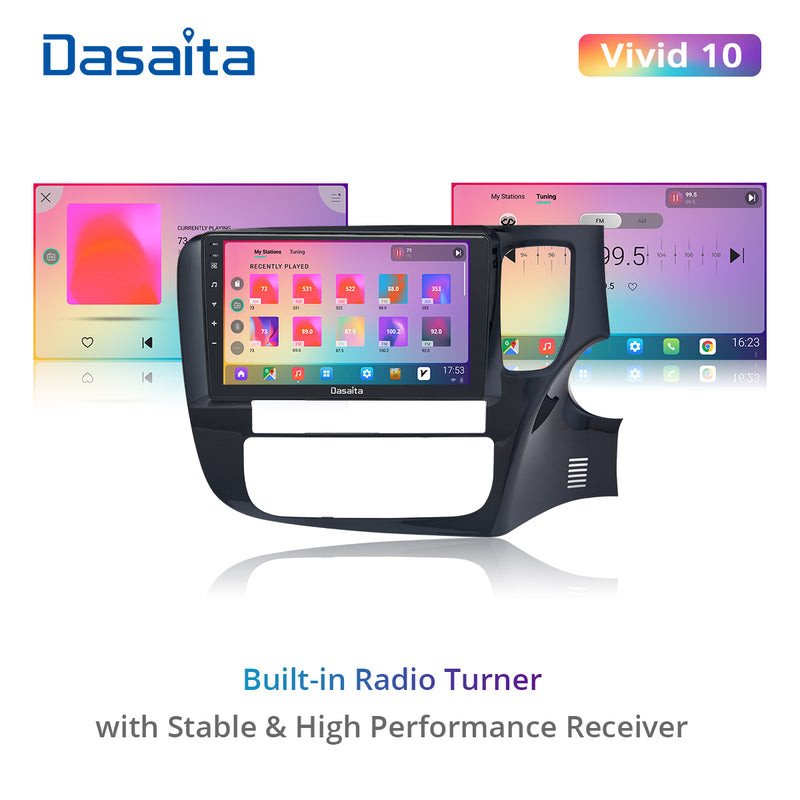 Dasaita Vivid11 Mitsubishi Outlander 2014 2015 2016 2017 RHD Car Stereo 9 Inch Carplay Android Auto PX6 4G+64G Android11 1280*720 DSP AHD Radio