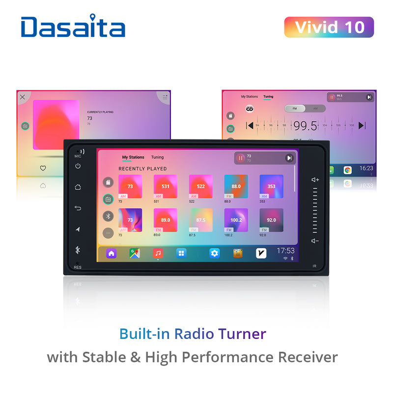 Dasaita Vivid11 Toyota Universal 2000-2020 Car Stereo 7 Inch Carplay Android Auto PX6 4G+64G Android11 1024*600 DSP AHD Radio