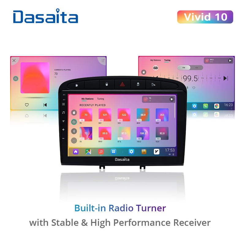 Dasaita Vivid11 Peugeot 408 308 308SW 2012 2013 2014 2015 2016 2017 2018 2019 2020 Car Stereo 9 Inch Carplay Android Auto PX6 4G+64G Android11 1280*720 DSP AHD Radio