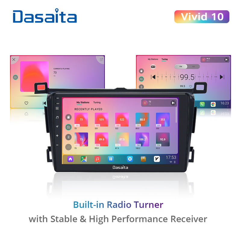 Dasaita Vivid10 Toyota RAV4 2012 2013 2014 2015 2016 2017 LHD Car Stereo 9 Inch Carplay Android Auto PX6 4G+64G Android10 1280*720 DSP AHD Radio